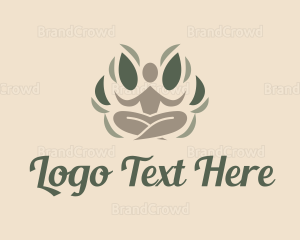 Yoga Wellness Leaves Logo