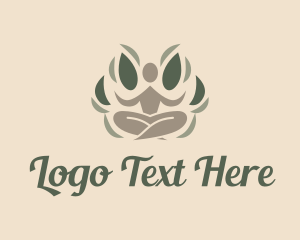 Retreat - Yoga Wellness Leaves logo design
