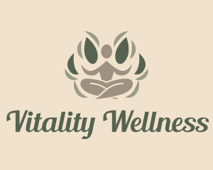 Yoga Wellness Leaves logo design