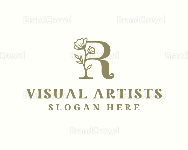 Floral Organic Letter R Logo