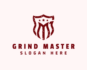 Rustic Shield Letter GM logo design