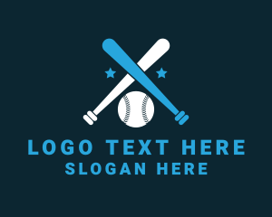 Softball - Baseball Bat Star logo design
