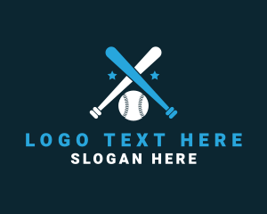 Ball Game - Baseball Bat Star logo design