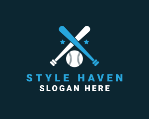 Little League - Baseball Bat Star logo design