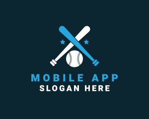 League - Baseball Bat Star logo design
