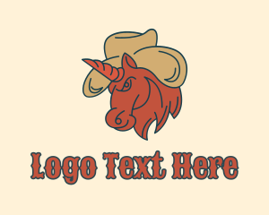 Mythology - Cowboy Hat Unicorn logo design