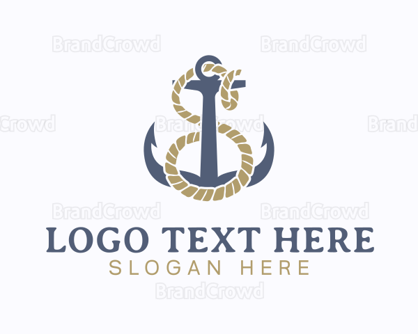 Nautical Anchor Letter S Logo