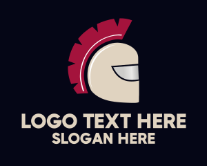 Letter Tv - Brown Spartan Helmet logo design