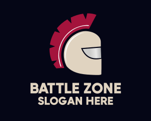 War - Brown Spartan Helmet logo design