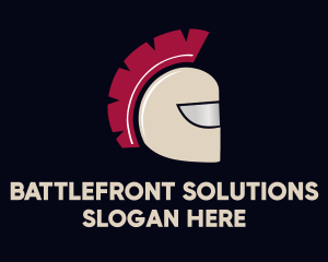 War - Brown Spartan Helmet logo design