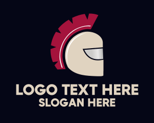 Red Helmet - Brown Spartan Helmet logo design