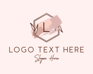 Beauty Product - Natural Hexagon Watercolor logo design