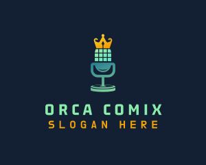Vlog - Crown Mic Podcast logo design