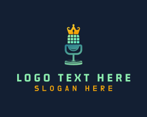 Vlogger - Crown Mic Podcast logo design