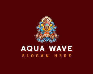 Foil Surfing Board Waves logo design