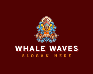 Foil Surfing Board Waves logo design