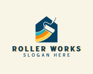 House Painting Paint Roller logo design