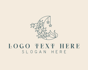 Decor - Floral Boho Moon logo design