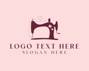 Yarn - Floral Sewing Machine Tailoring logo design