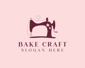 Floral Sewing Machine Tailoring logo design