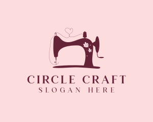 Floral Sewing Machine Tailoring logo design