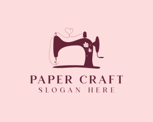 Floral Sewing Machine Tailoring logo design