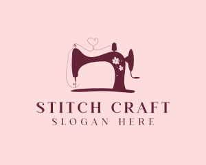 Floral Sewing Machine Tailoring logo design