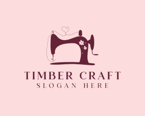 Floral Sewing Machine Tailoring logo design