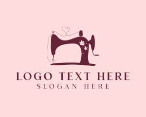 Tailor - Floral Sewing Machine Tailoring logo design