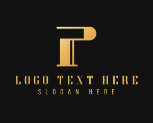 Gold - Art Deco Boutique Pillar logo design
