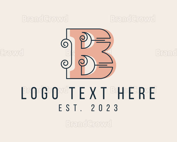 Ornate Swirl Letter B Logo