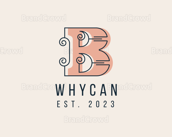 Ornate Swirl Letter B Logo