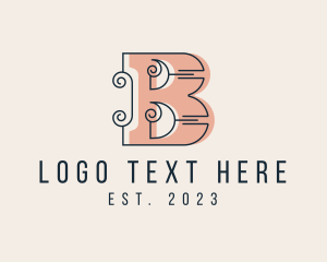 Home Decor - Ornate Swirl Letter B logo design