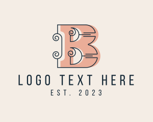 Clothing - Ornate Swirl Letter B logo design