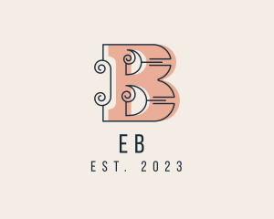 Home Decor - Ornate Swirl Letter B logo design