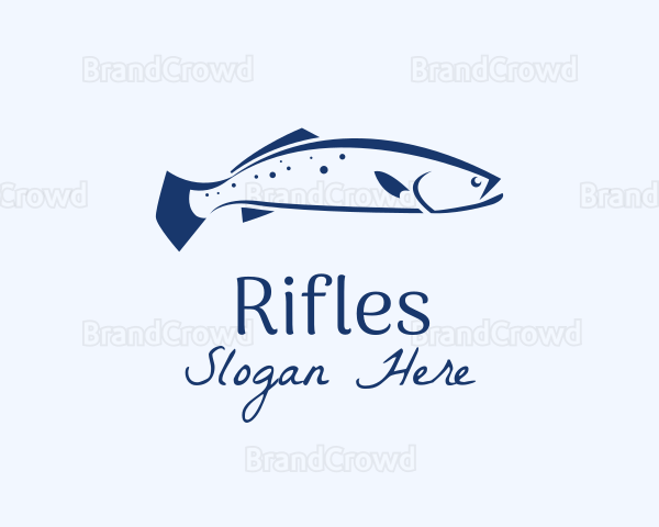 Blue Seabass Fish Logo