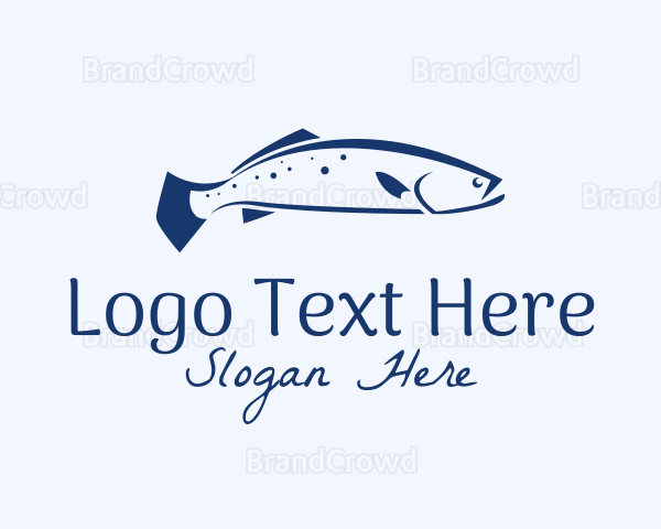 Blue Seabass Fish Logo