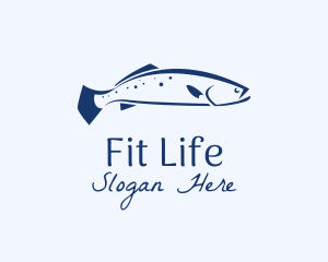 Blue Seabass Fish  Logo