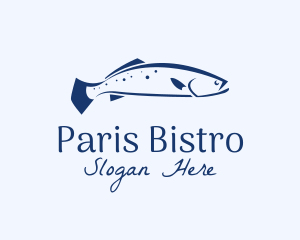 Blue Seabass Fish  logo design