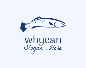 Aquarium - Blue Seabass Fish logo design