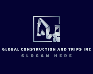 Construction Backhoe Equipment Logo