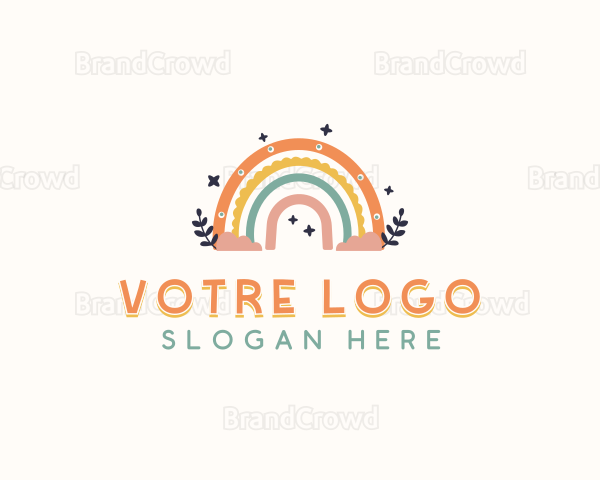 Rainbow Kindergarten Boho Logo