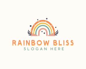 Rainbow Kindergarten Boho logo design