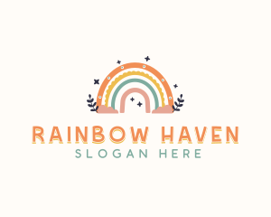 Rainbow Kindergarten Boho logo design