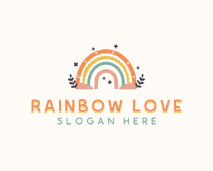 Rainbow Kindergarten Boho logo design