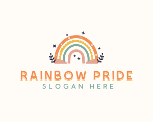 Rainbow Kindergarten Boho logo design