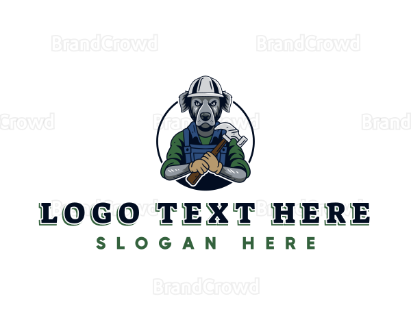 Dog Hammer Construction Logo