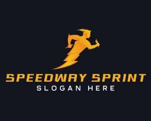 Human Lightning Bolt logo design