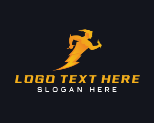 Human Lightning Bolt Logo