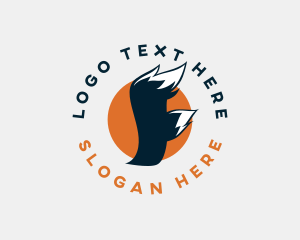 Fox - Tail Fox Letter F logo design